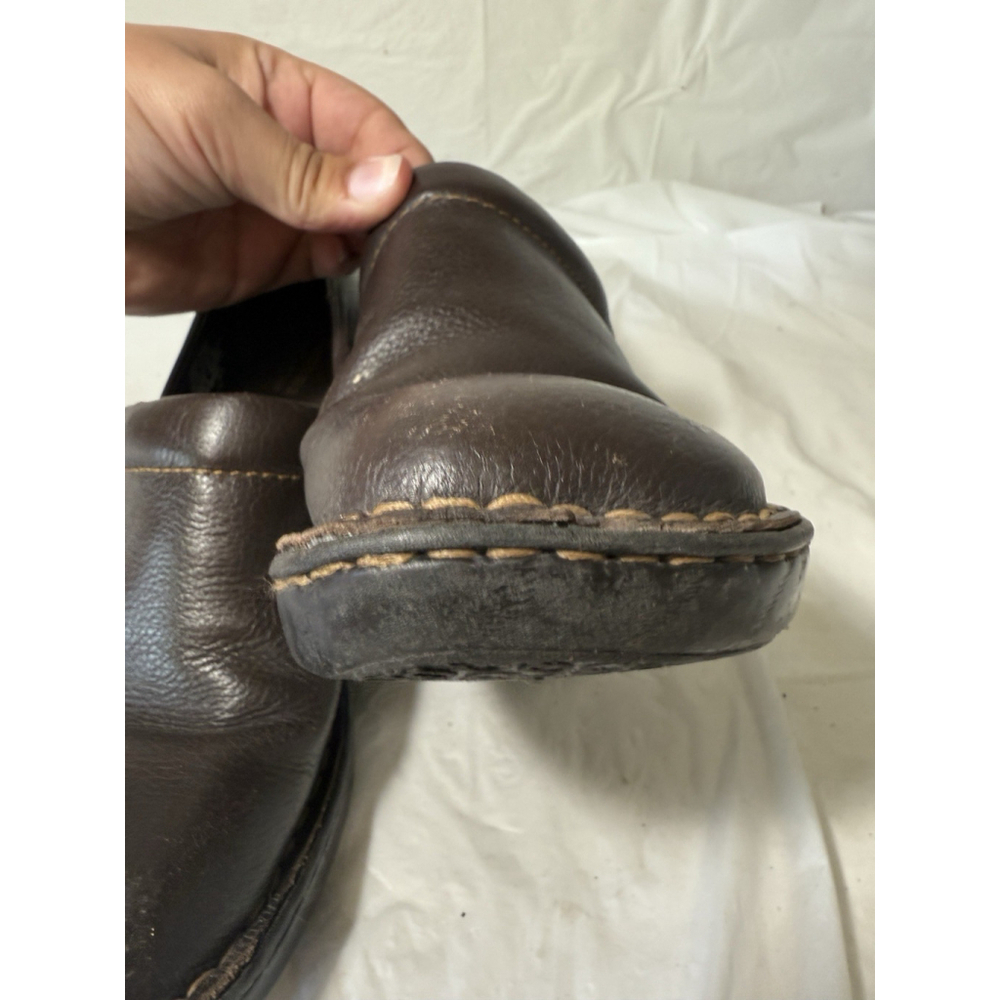 Sonoma Life Style Women's Brown Leather Slip On Clogs Shoes Size 7.5 - Picture 13 of 13